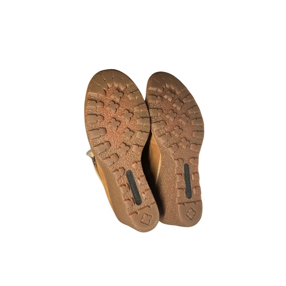 Timberland Women’s Boots A14RP Bwn Tan Leather Canvas Outdoor Lace-Up Size 8 - Picture 3 of 7